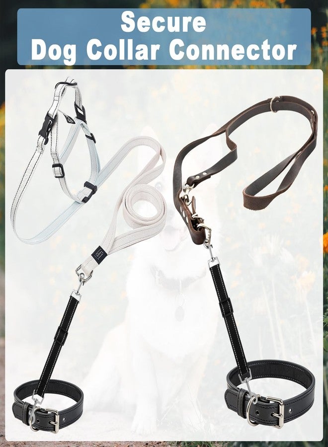 Yuanchu 2 Pcs Dog Collar Safety Clips with Double Ended Clasps, Adjustable Collar Backup Clip with Reflective Stripes Harness Collar Connector for Walking Training Running Black - Image 5
